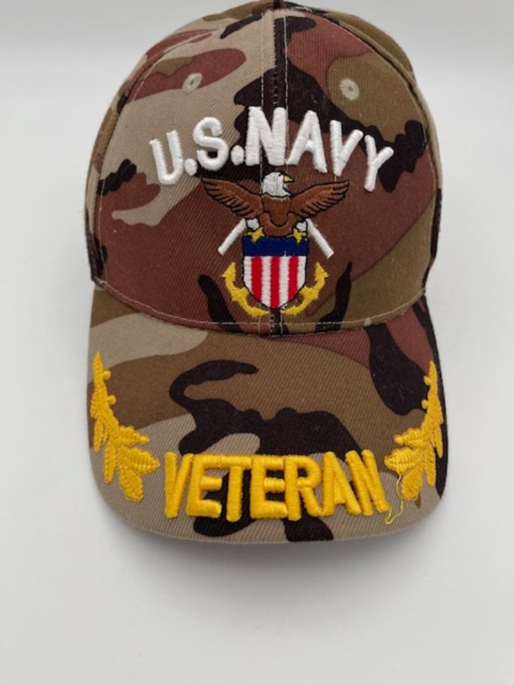 US Navy Veteran Hat in Brown Camo